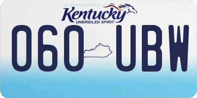 KY license plate 060UBW