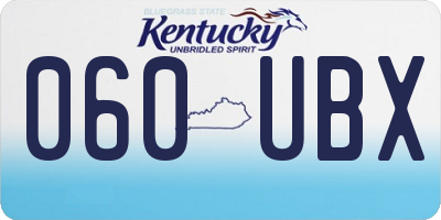 KY license plate 060UBX
