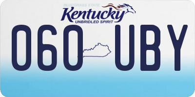 KY license plate 060UBY