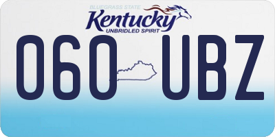 KY license plate 060UBZ