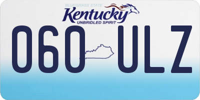 KY license plate 060ULZ