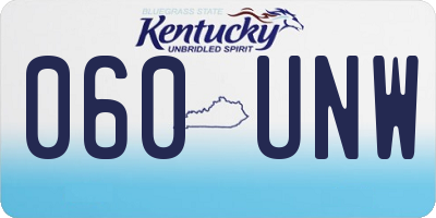 KY license plate 060UNW