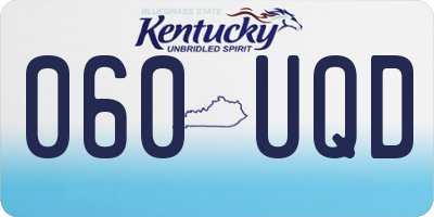 KY license plate 060UQD