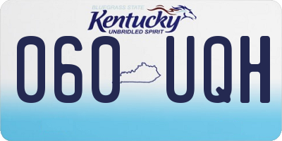 KY license plate 060UQH