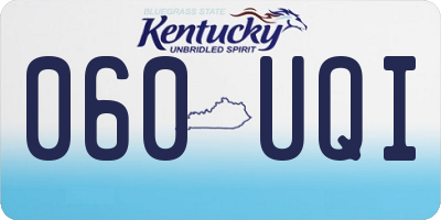 KY license plate 060UQI