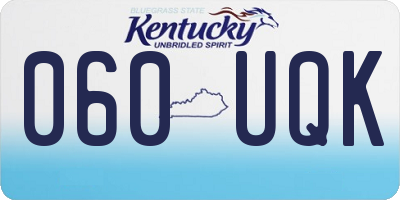 KY license plate 060UQK