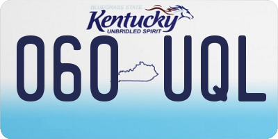 KY license plate 060UQL