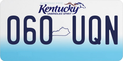KY license plate 060UQN