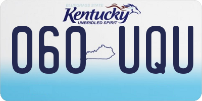 KY license plate 060UQU
