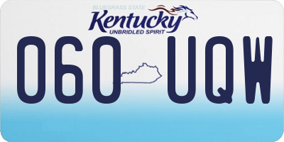 KY license plate 060UQW
