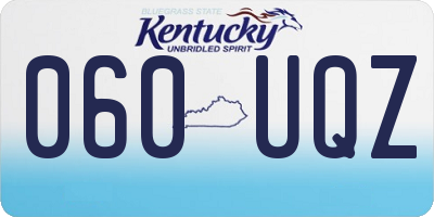 KY license plate 060UQZ