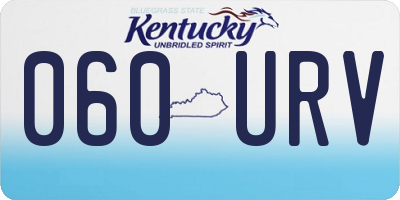 KY license plate 060URV