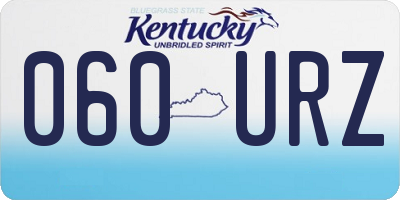 KY license plate 060URZ