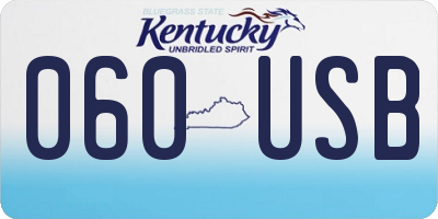 KY license plate 060USB