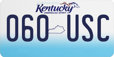 KY license plate 060USC