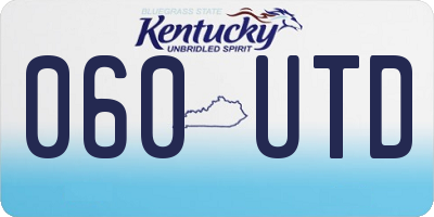 KY license plate 060UTD