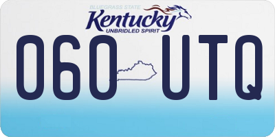 KY license plate 060UTQ