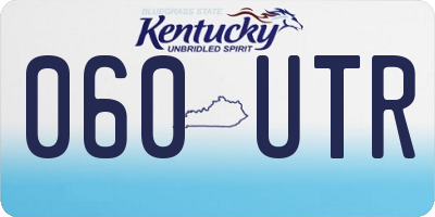 KY license plate 060UTR