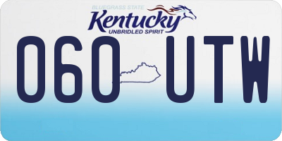 KY license plate 060UTW