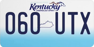 KY license plate 060UTX