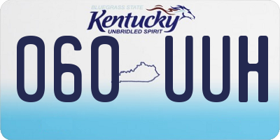 KY license plate 060UUH