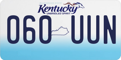 KY license plate 060UUN
