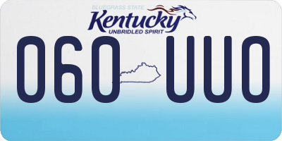 KY license plate 060UUO