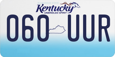 KY license plate 060UUR