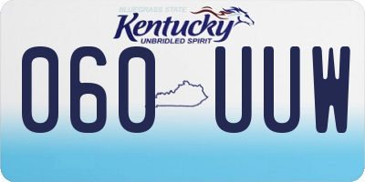 KY license plate 060UUW