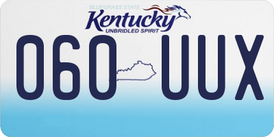 KY license plate 060UUX