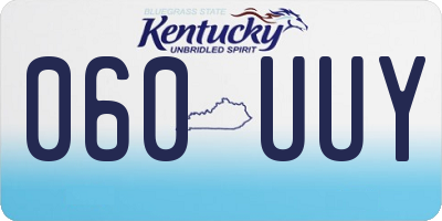 KY license plate 060UUY