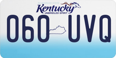 KY license plate 060UVQ