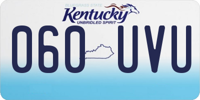 KY license plate 060UVU