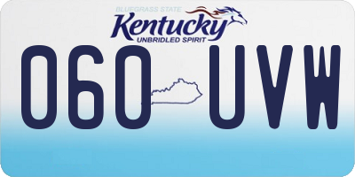 KY license plate 060UVW