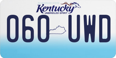 KY license plate 060UWD
