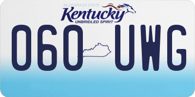 KY license plate 060UWG