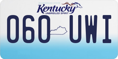 KY license plate 060UWI