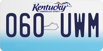 KY license plate 060UWM