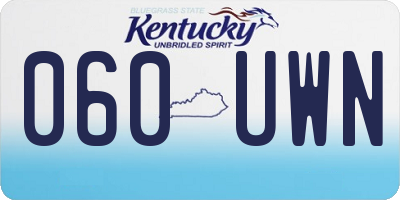 KY license plate 060UWN