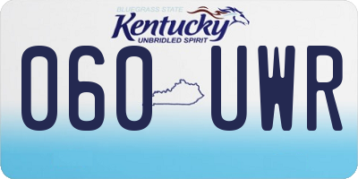 KY license plate 060UWR