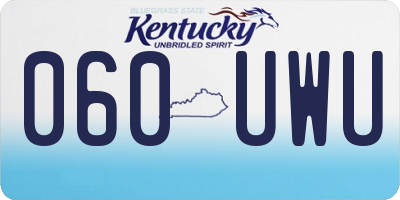 KY license plate 060UWU