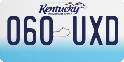 KY license plate 060UXD