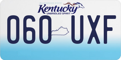 KY license plate 060UXF