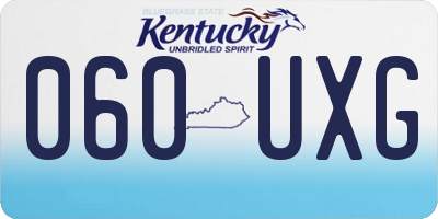 KY license plate 060UXG