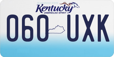 KY license plate 060UXK