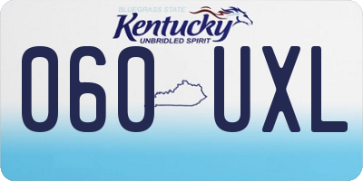 KY license plate 060UXL