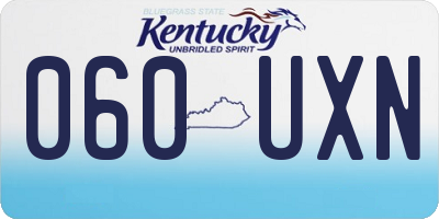 KY license plate 060UXN