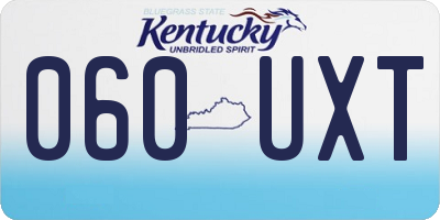 KY license plate 060UXT