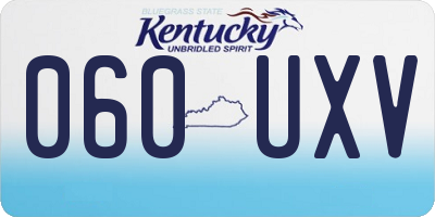 KY license plate 060UXV