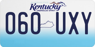 KY license plate 060UXY
